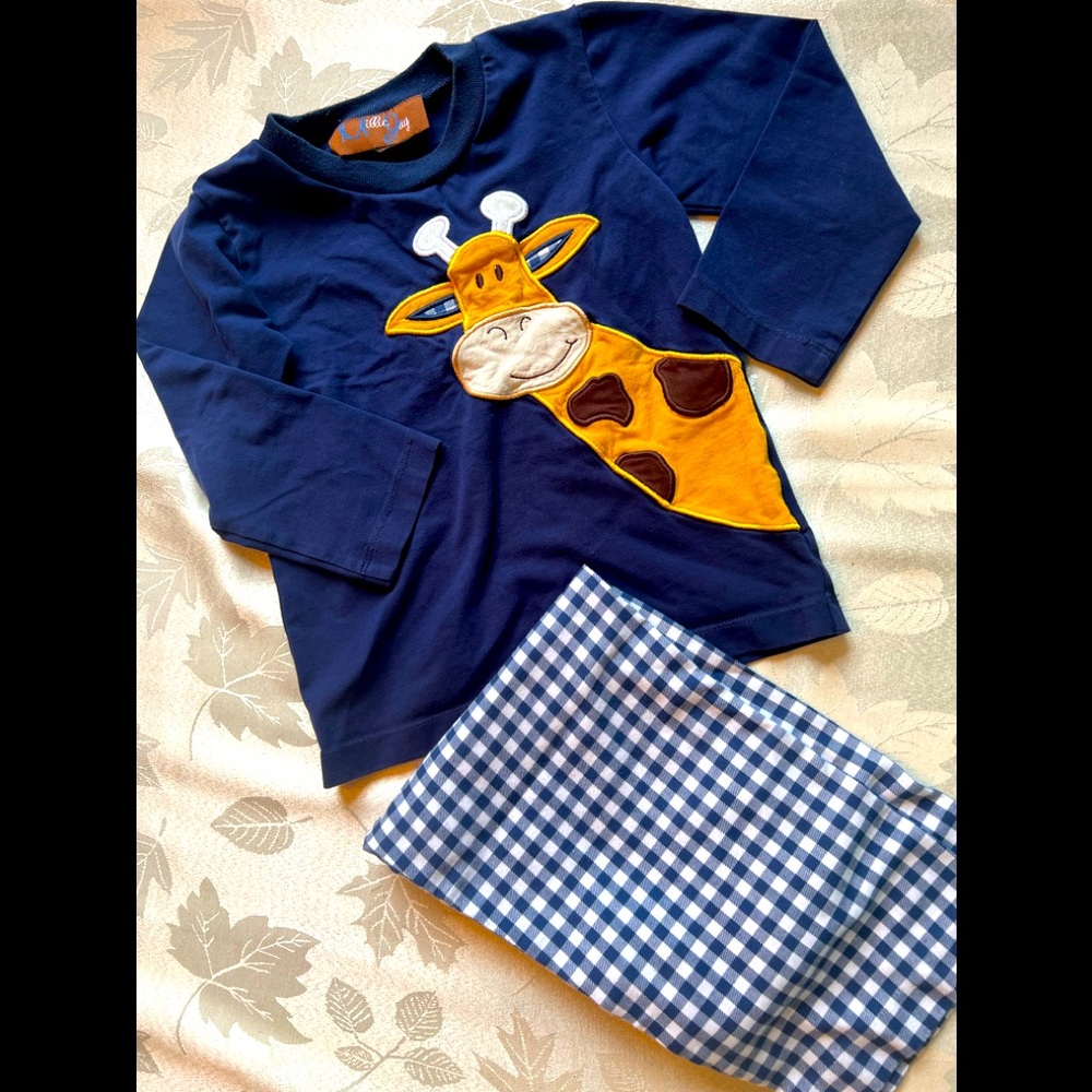 Toddler Boys Giraffe Appliqué Playset